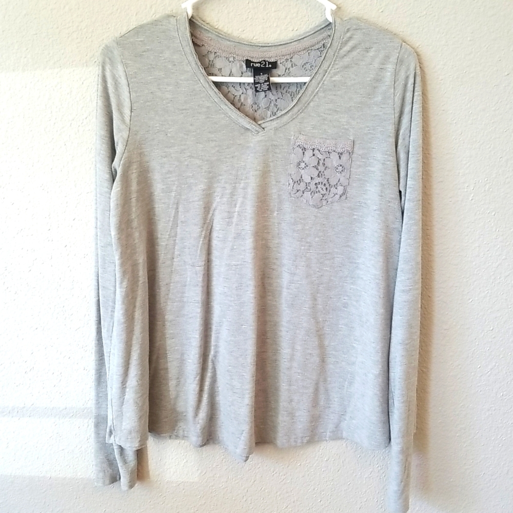 3 for $15 Long Sleeve Grey Top
